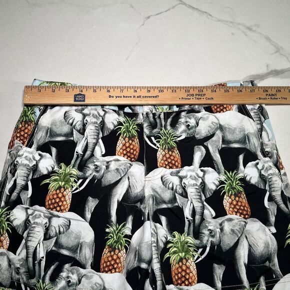 iLot Mens Swim Trunks L Mesh Liner Pockets Board Shorts Elephants Pineapples EUC - Picture 7 of 12